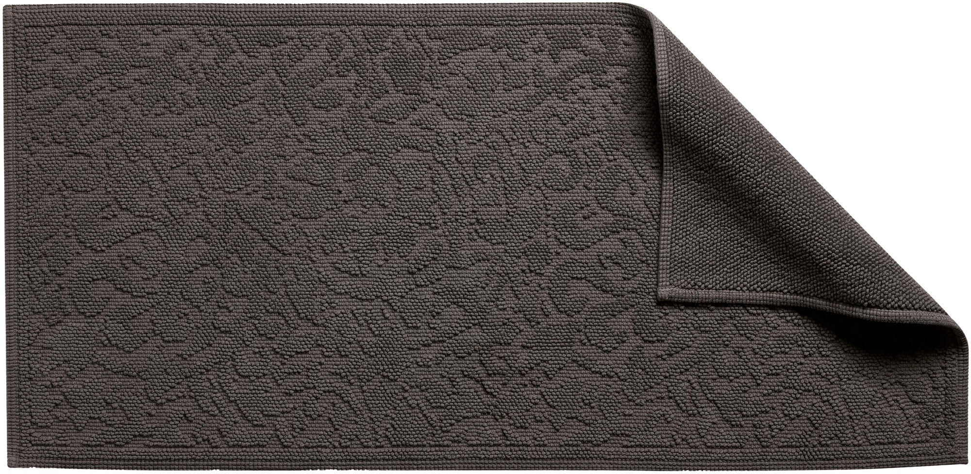 tappeto da bagno gilda carbone, colore carbone, taglia 54 x 110. in 100% cotone, garantisce comfort e assorbenza post-doccia