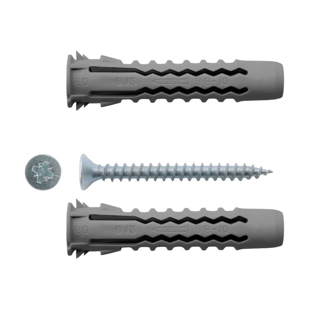 tassello in nylon rx010vbk ø 10x50 e vite mm. 6x60 made in italy, tasselli per fissaggio visti frontalmente