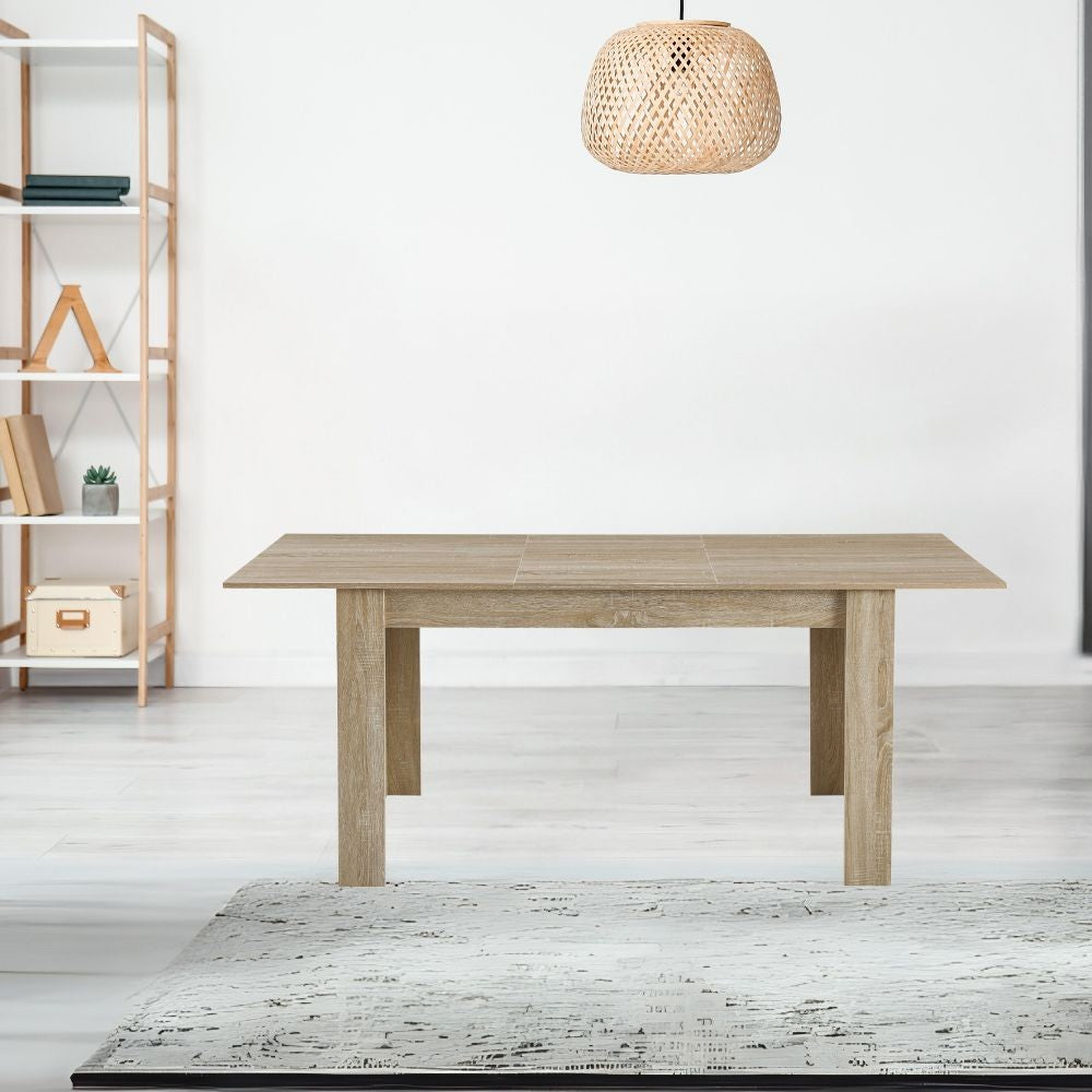 tavolo allungabile tony colore rovere 140x90x78 cm., tavolo rettangolare ampio per cucina o soggiorno