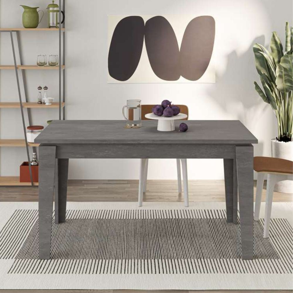 tavolo allungabile megaron retro grey 120x80 cm., tavolo rettangolare ampio per cucina o soggiorno