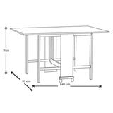 tavolo salvaspazio trio pieghevole 140x90x78 cm colore bianco frassinato, ideale per ospitare numerosi commensali