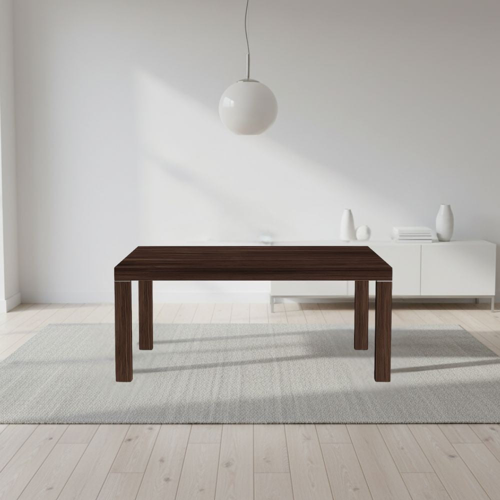 tavolo imab piana t08 in olmo moro con 4 allunghe 160x90x74.6 cm., tavolo rettangolare ampio per cucina o soggiorno