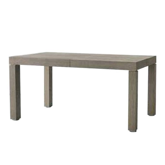 tavolo imab piana t07 in larice grigio con 2 allunghe 140x90x75h cm., dettaglio della superficie allungata e gambe robuste