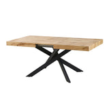 tavolo belinda allungabile piano colore rovere e struttura colore nero, ideale per ospitare numerosi commensali