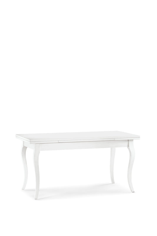 tavolo allungabile bianco 160×85 cm, tavolo elegante adatto a sala da pranzo o cucina