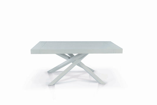 tavolo trastevere in legno nobilitato bianco consumato allungabile 180×100 cm – 280×100 cm (gambe incrociate), tavolo...