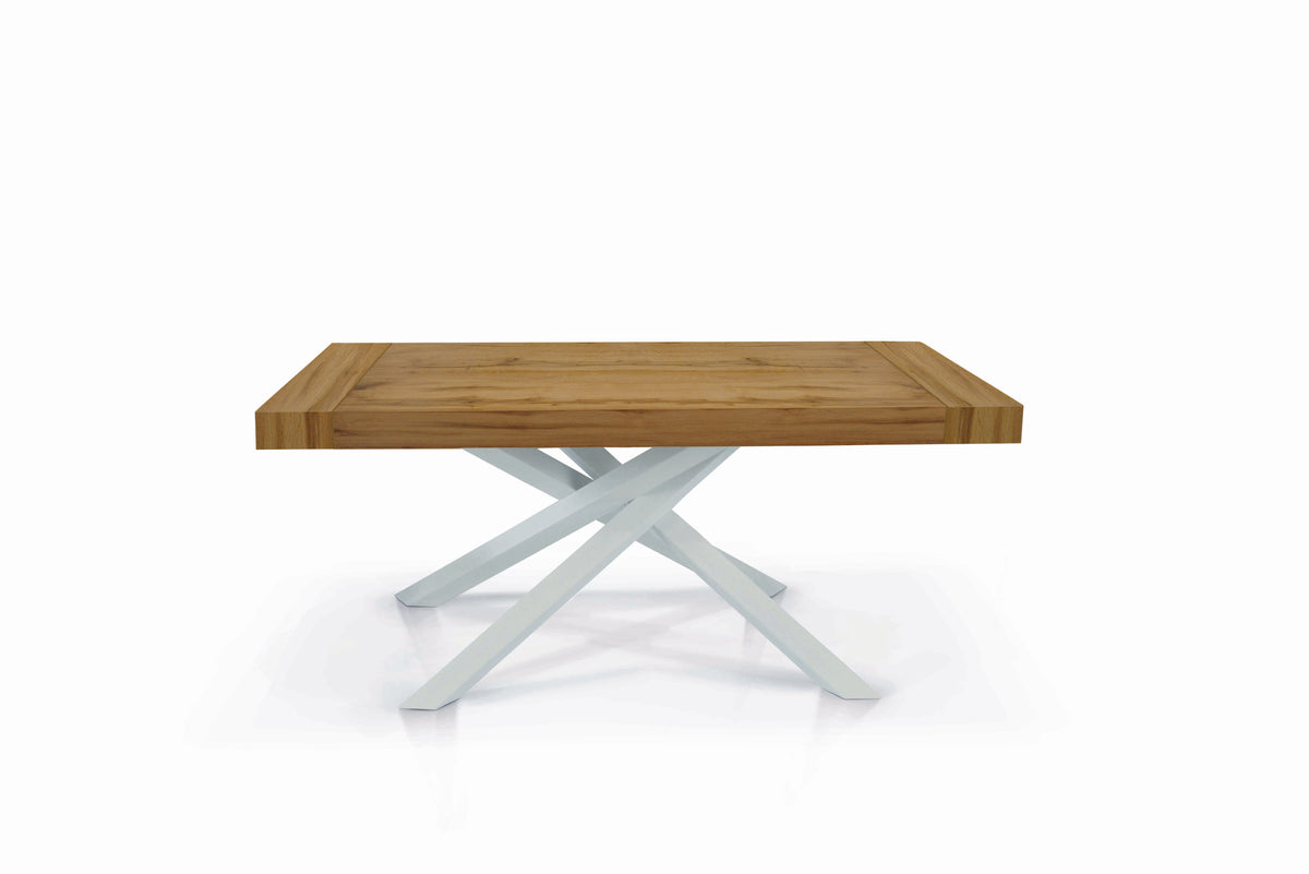 tavolo trastevere in legno nobilitato rovere nodato allungabile 180×100 cm – 280×100 cm (gambe incrociate), tavolo elegante...