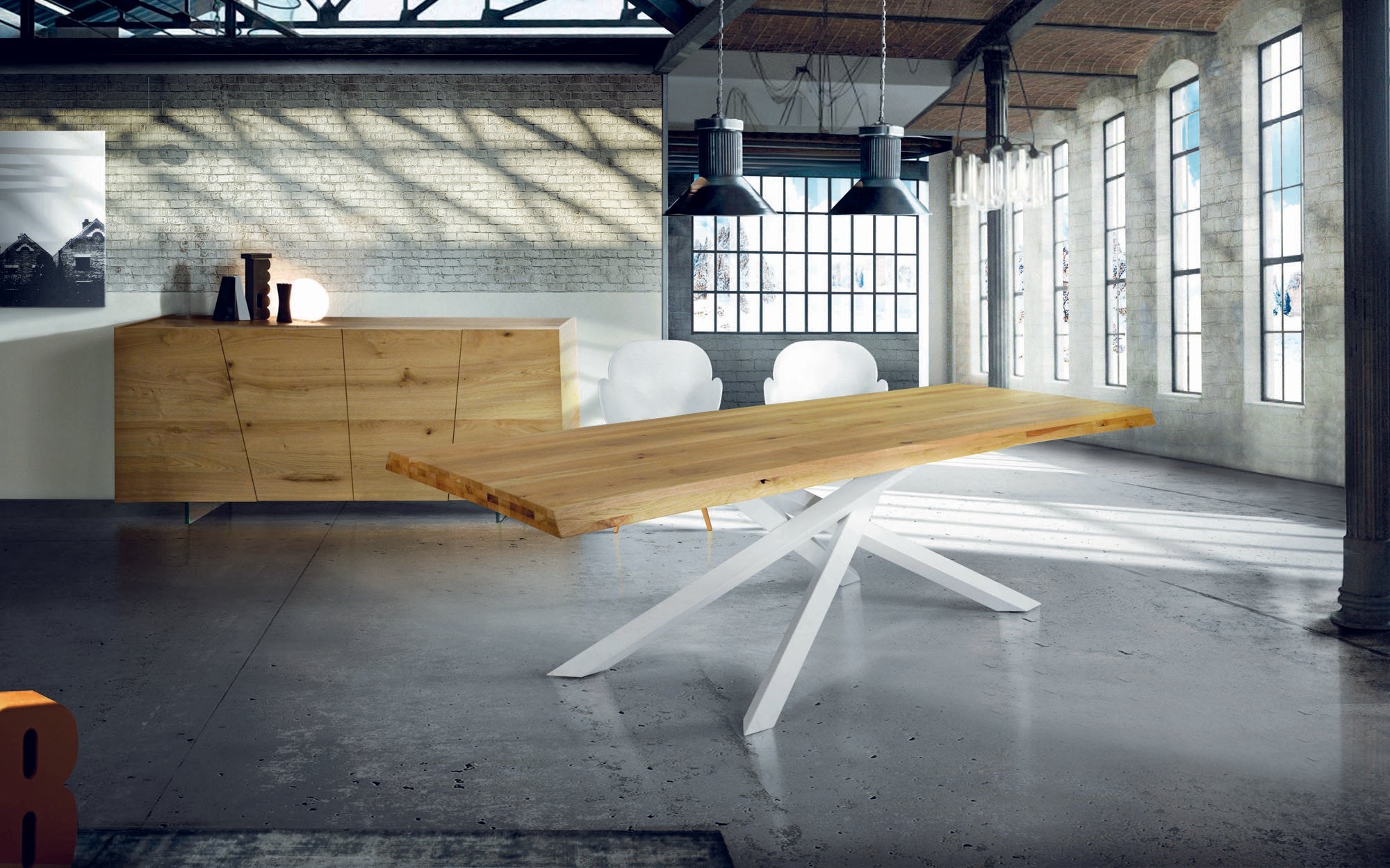 tavolo bolgheri massello rovere nodato sp. 6 160×90 cm (naturale), tavolo elegante adatto a sala da pranzo o cucina