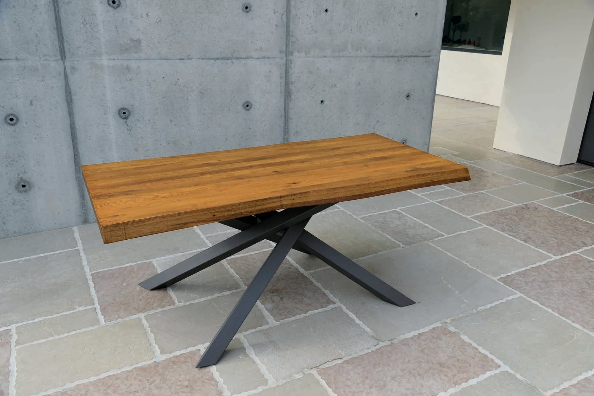 tavolo bolgheri massello rovere nodato sp. 6 160×90 cm (grano), tavolo elegante adatto a sala da pranzo o cucina