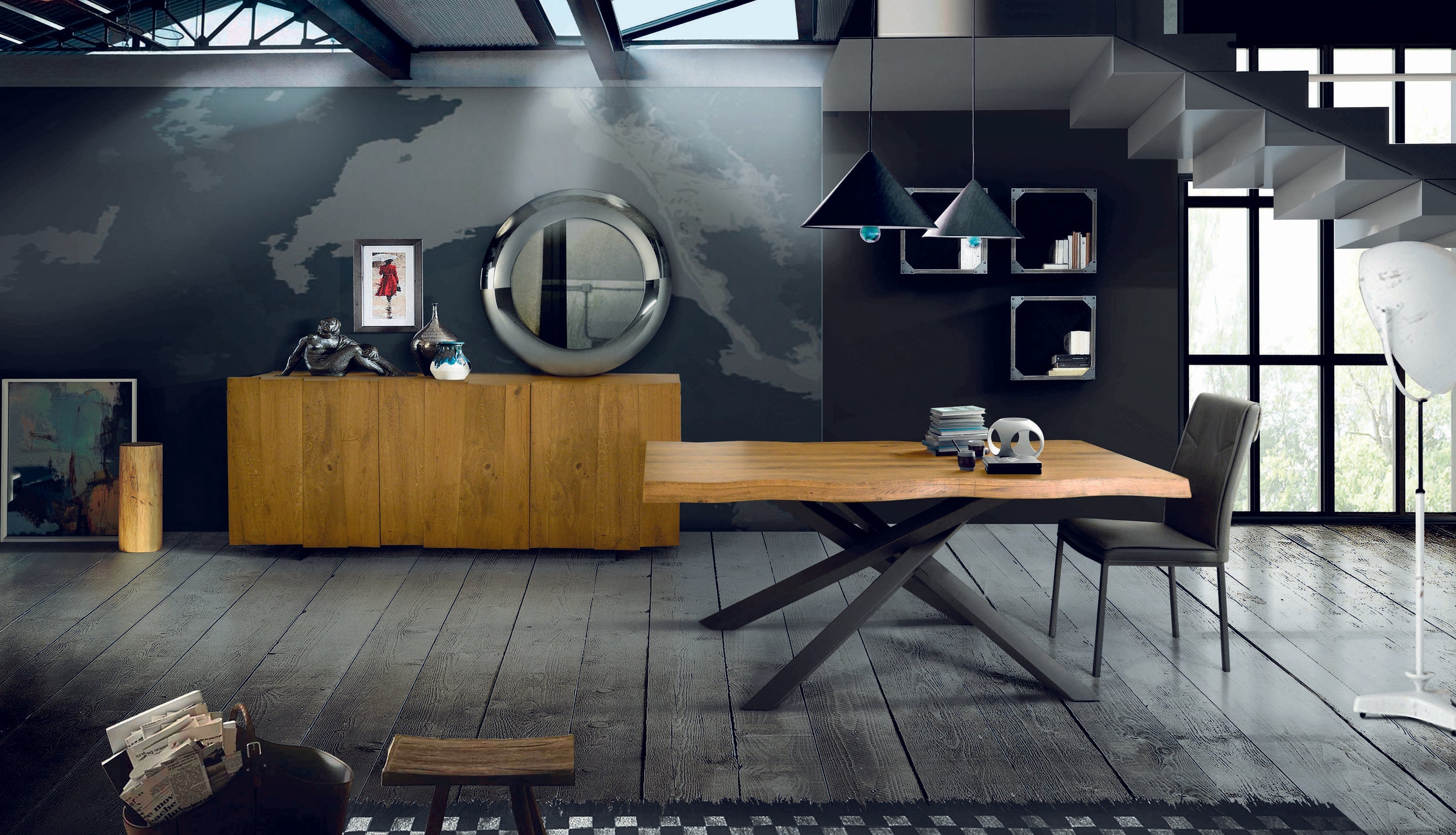 tavolo bolgheri massello rovere nodato sp. 6 180×90 cm (grano), tavolo elegante adatto a sala da pranzo o cucina