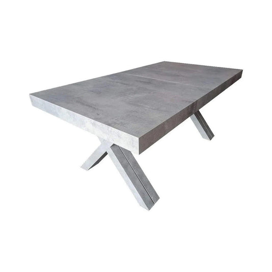 tavolo gallipoli in legno nobilitato finitura beton allungabile 160×90 cm – 410×90 cm (gambe x), tavolo elegante adatto a...