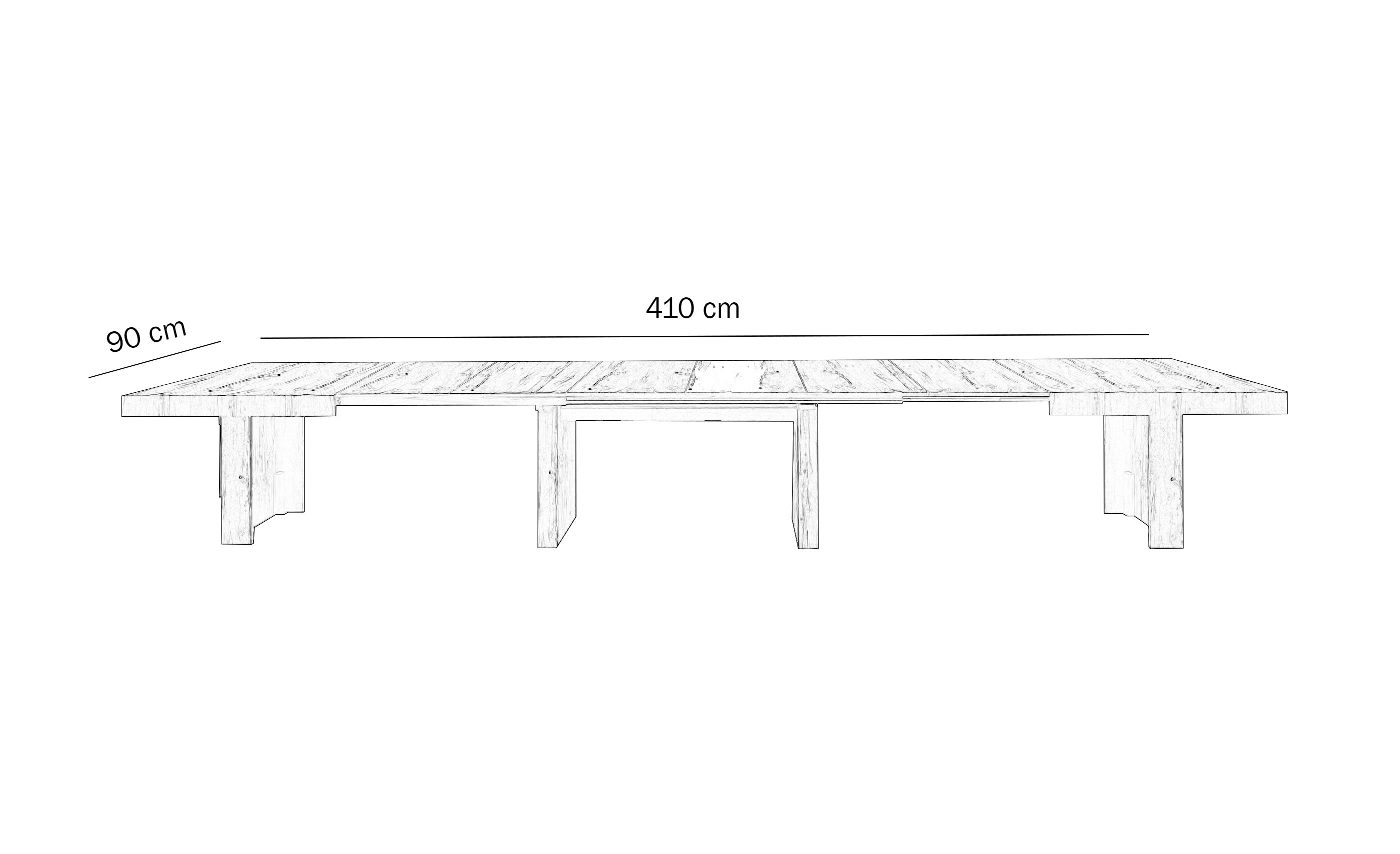 tavolo jesolo in legno nobilitato bianco consumato allungabile 160×90 cm – 410×90 cm, design moderno per ambienti...