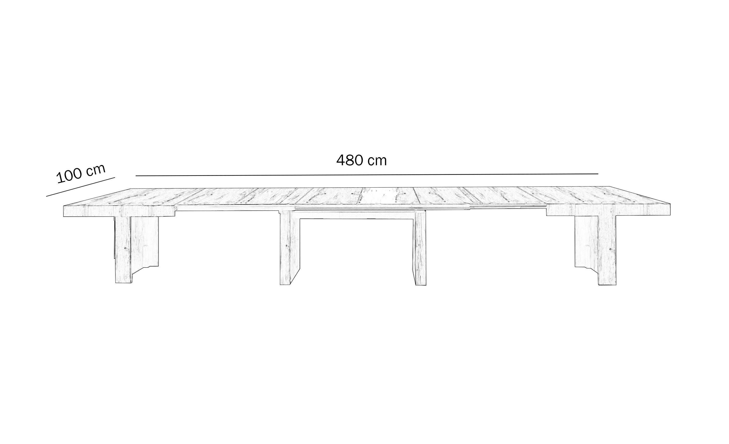tavolo jesolo in legno nobilitato rovere nodato allungabile 180×100 cm – 480×100 cm, ideale per ospitare pranzi o riunioni