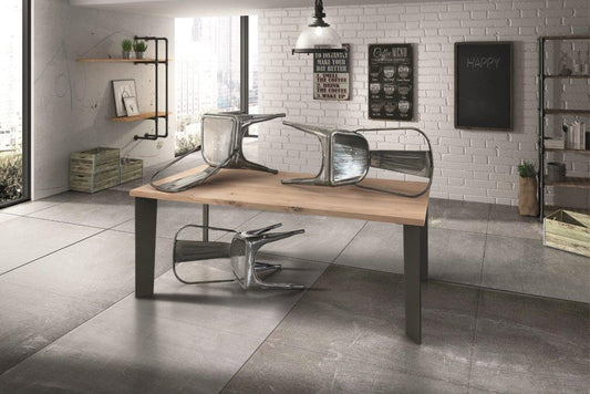 tavolo scansano rovere impiallacciato sp. 4 cm 140×90 cm, tavolo elegante adatto a sala da pranzo o cucina