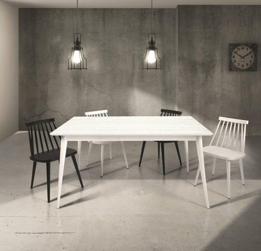 tavolo soffiano in abete spazzolato bianco allungabile 160×85 cm – 210×85 cm, tavolo elegante adatto a sala da pranzo o...