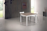 tavolo positano quadrato bicolore allungabile a libro 90×90 – 180x90cm, tavolo elegante adatto a sala da pranzo o cucina