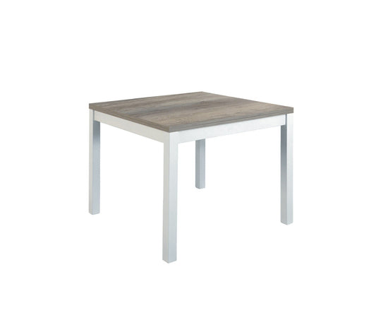 tavolo positano quadrato bicolore allungabile a libro 90×90 – 180x90cm, dettaglio della struttura in legno o metallo