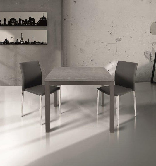 tavolo sanremo in metallo e cemento grigio allungabile a libro 90×90 cm – 180×90 cm, tavolo elegante adatto a sala da pranzo...