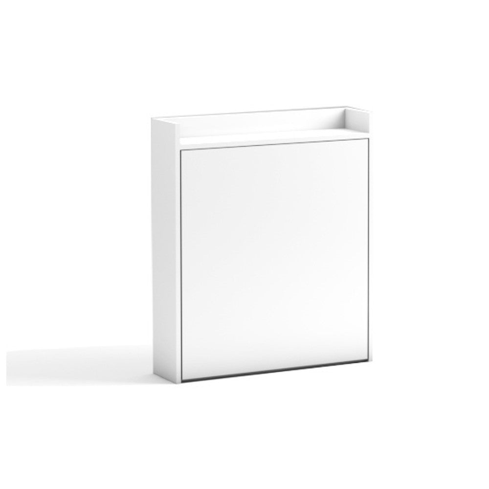 tavolo a scomparsa maso con mensole colore bianco, ambientato in cucina o sala da pranzo