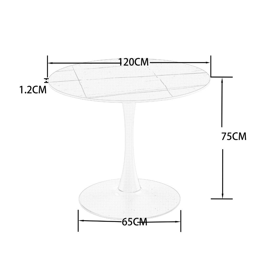 tavolo rotondo dot con piano in ceramica effetto marmo nero opaco con particolari oro e gamba nera, struttura solida con finiture eleganti