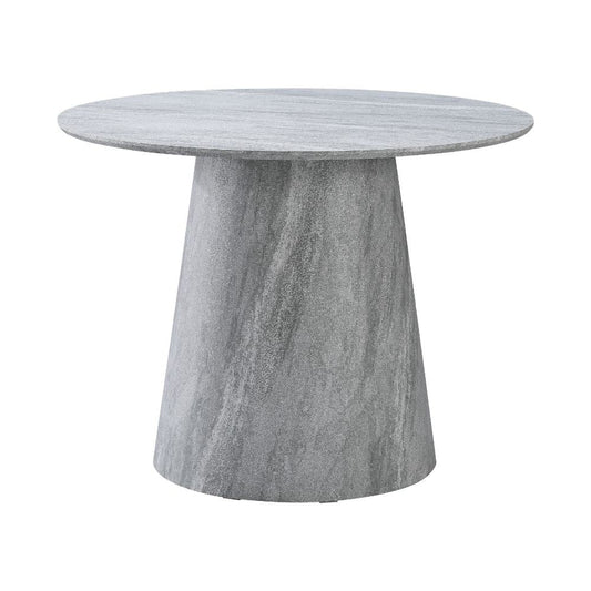 tavolo tondo ben100 colore cemento 100x100x75.5 cm., dettaglio del piano circolare e supporto centrale