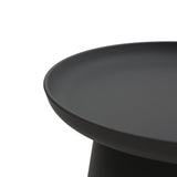 tavolino ibiza in polipropilene nero 50×46 cm, vista ambientata su terrazza o veranda