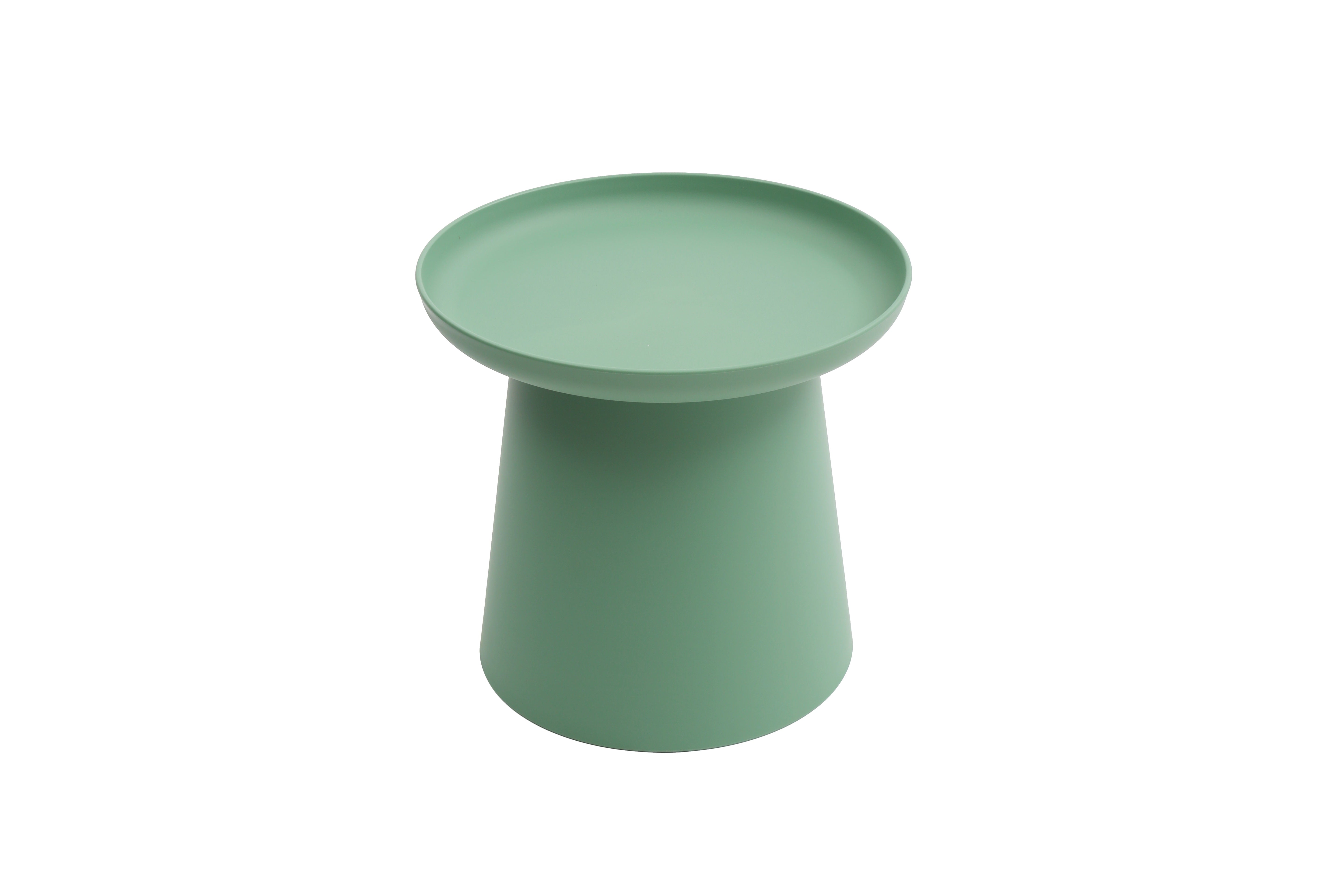 tavolino ibiza in polipropilene verde 50×46 cm, perfetto per appoggiare bevande, libri o decorazioni