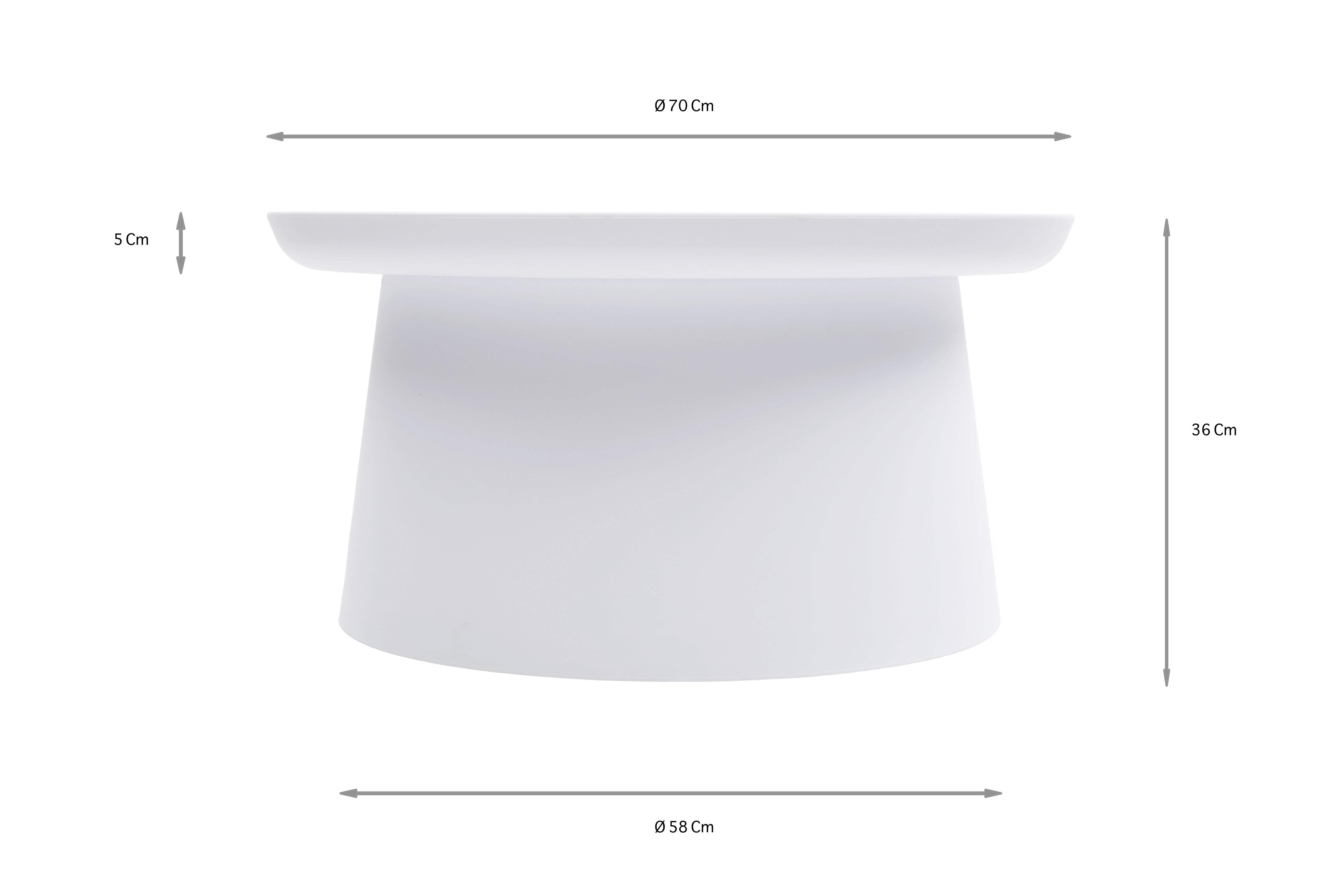 tavolino ibiza in polipropilene bianco 70×36 cm, vista ambientata su terrazza o veranda