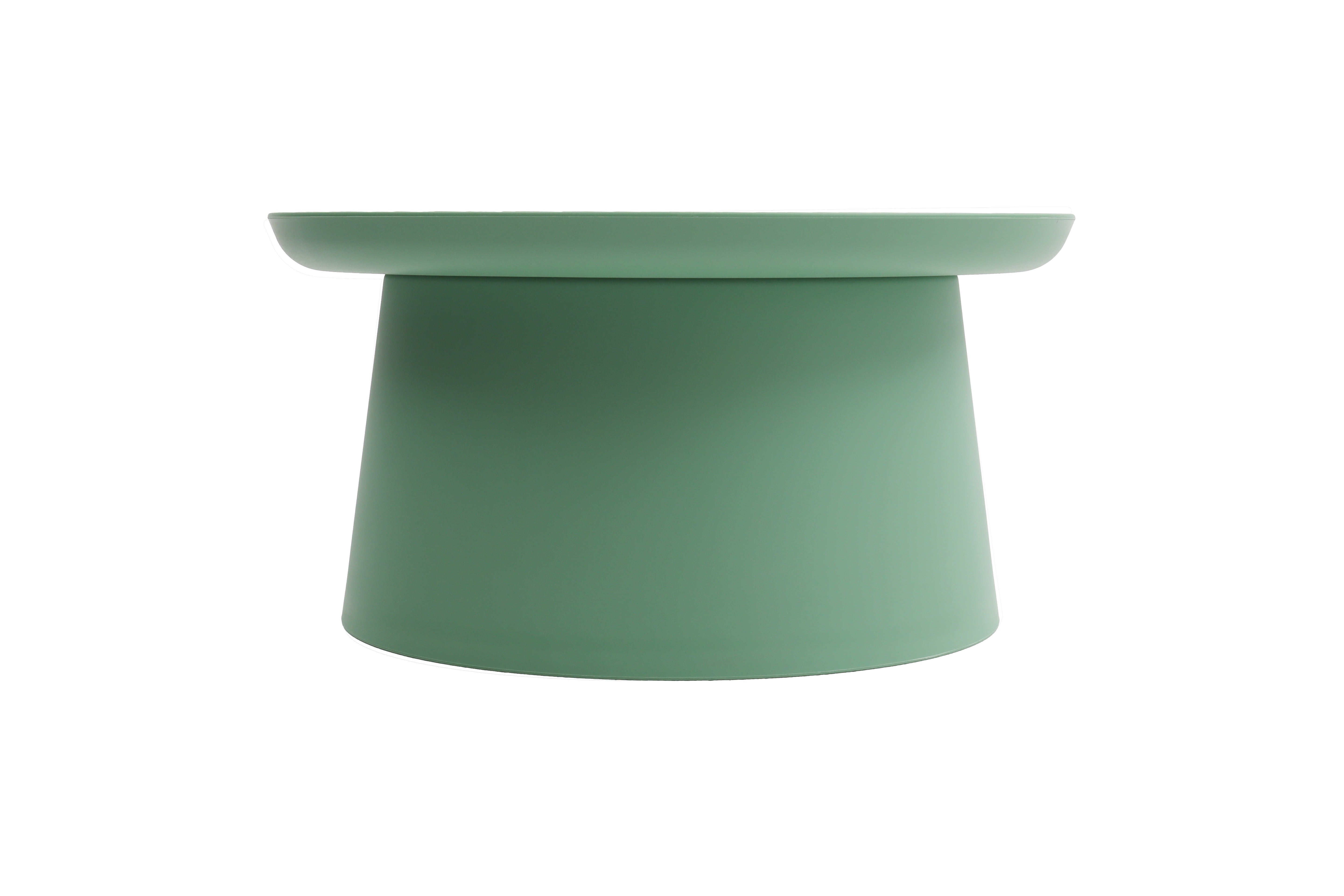 tavolino ibiza in polipropilene verde 70×36 cm, perfetto per appoggiare bevande, libri o decorazioni