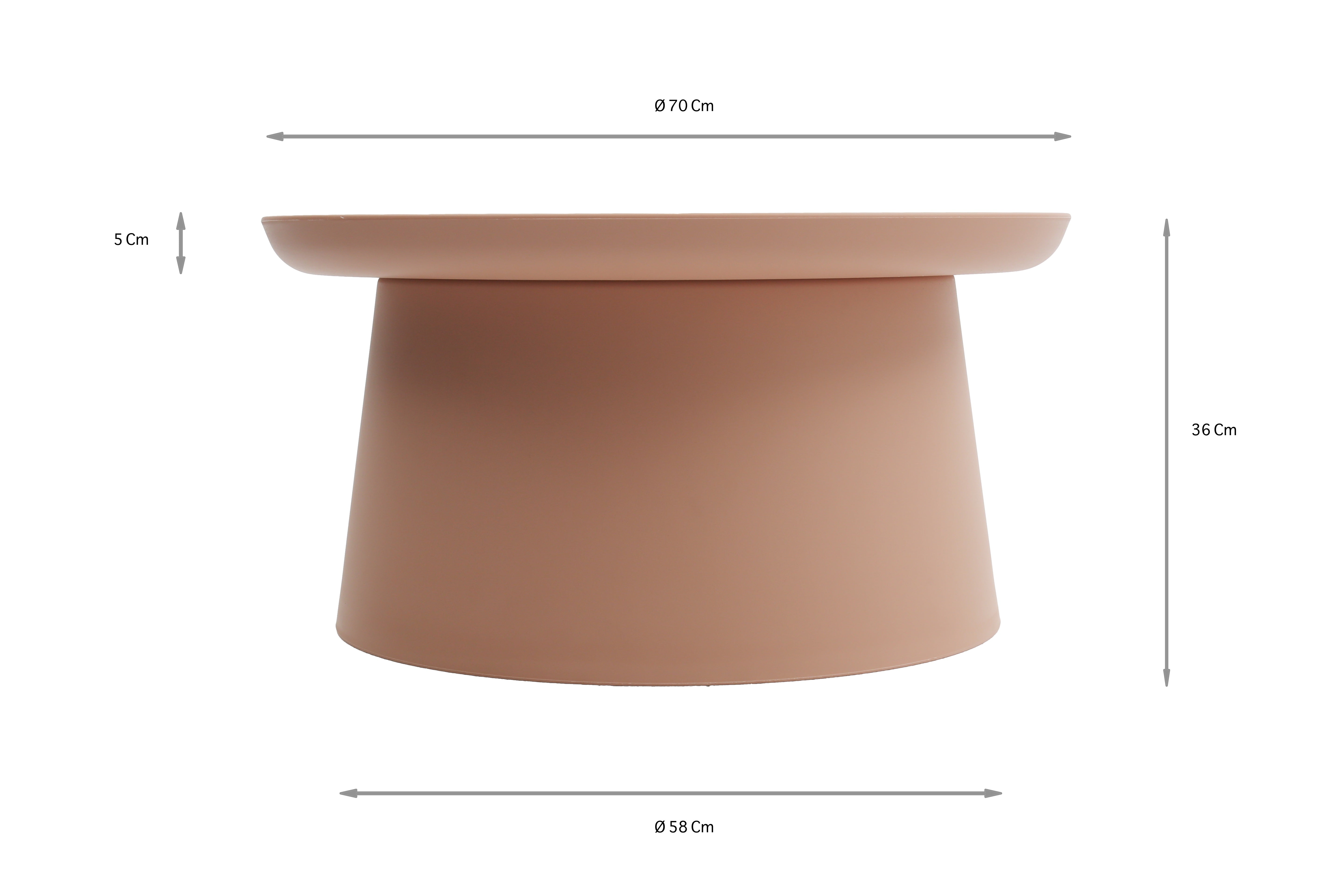 tavolino ibiza in polipropilene rosa 70×36 cm, vista ambientata su terrazza o veranda