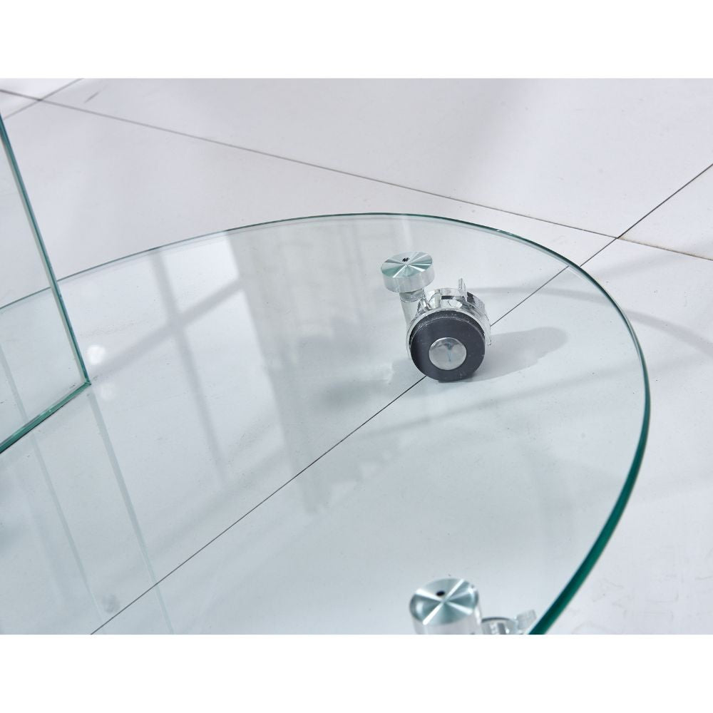 tavolino rotondo salice in vetro temperato 54x45x50 cm, design contemporaneo per zone living accoglienti