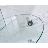 tavolino rotondo salice in vetro temperato 54x45x50 cm, design contemporaneo per zone living accoglienti