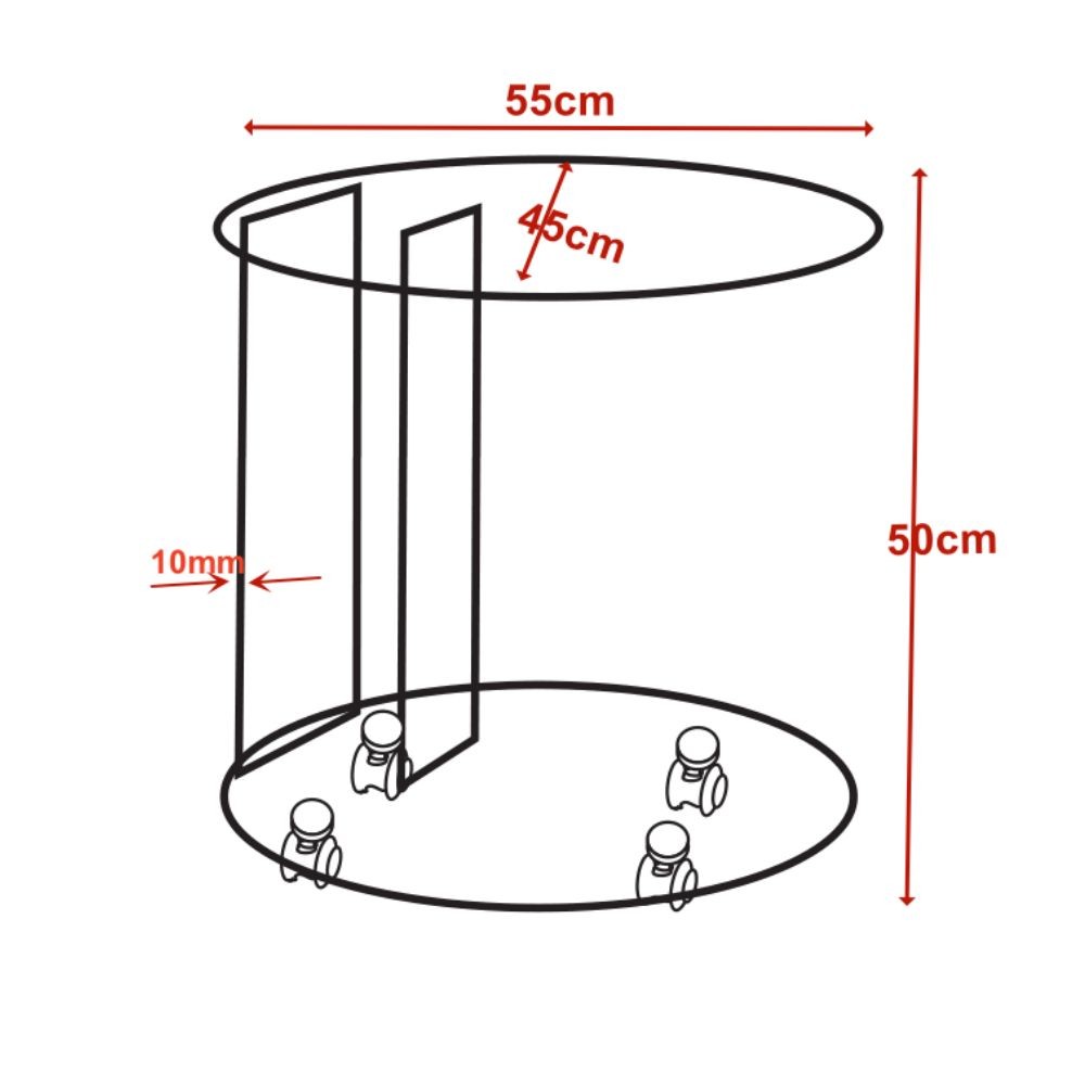 tavolino rotondo salice in vetro temperato 54x45x50 cm, tavolino basso perfetto per conversazioni rilassate