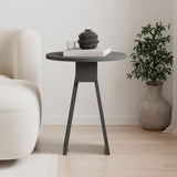 tavolino da salotto chen h 50x42x23.4 cm. colore antracite, dettaglio della superficie e gambe di design