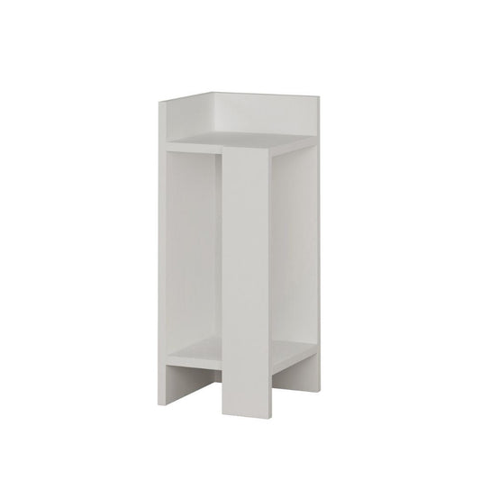 tavolino comodino di design elos bianco 27x25x60h sinistro, dettaglio della superficie e gambe di design