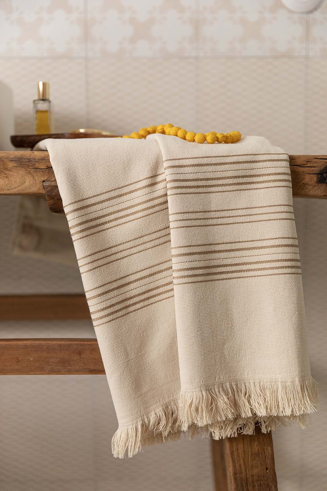 telo hammam cancun lino, colore lino, taglia 90 x 180. si asciuga rapidamente ed è facile da trasportare