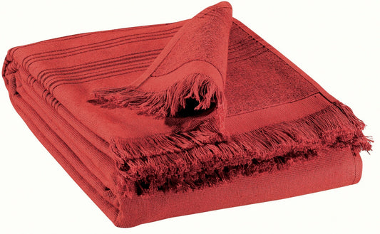 telo hammam cancun marmellata, colore marmellata, taglia 90 x 180. telo hammam elegante piegato con cura su sfondo neutro