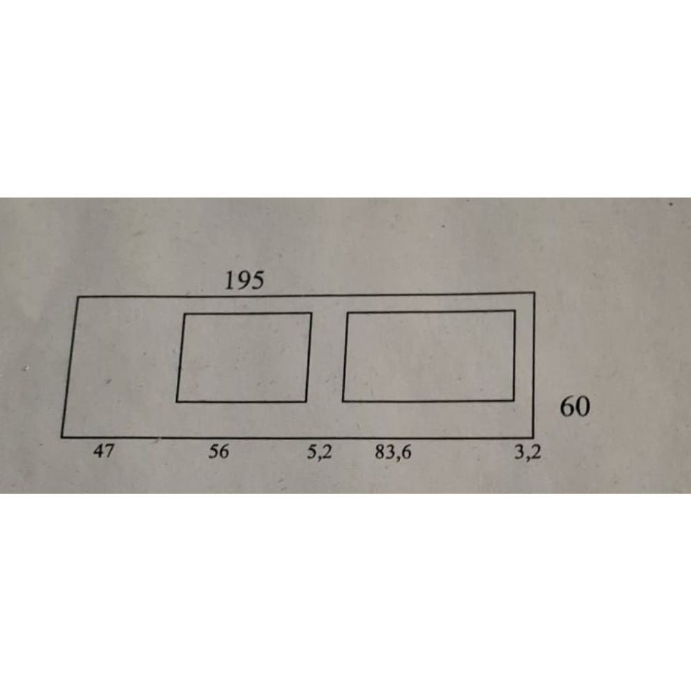 top bordato per cucina sinistro forato colore ciliegio 195x60x3.8 cm, vista ambientata in cucina moderna o classica