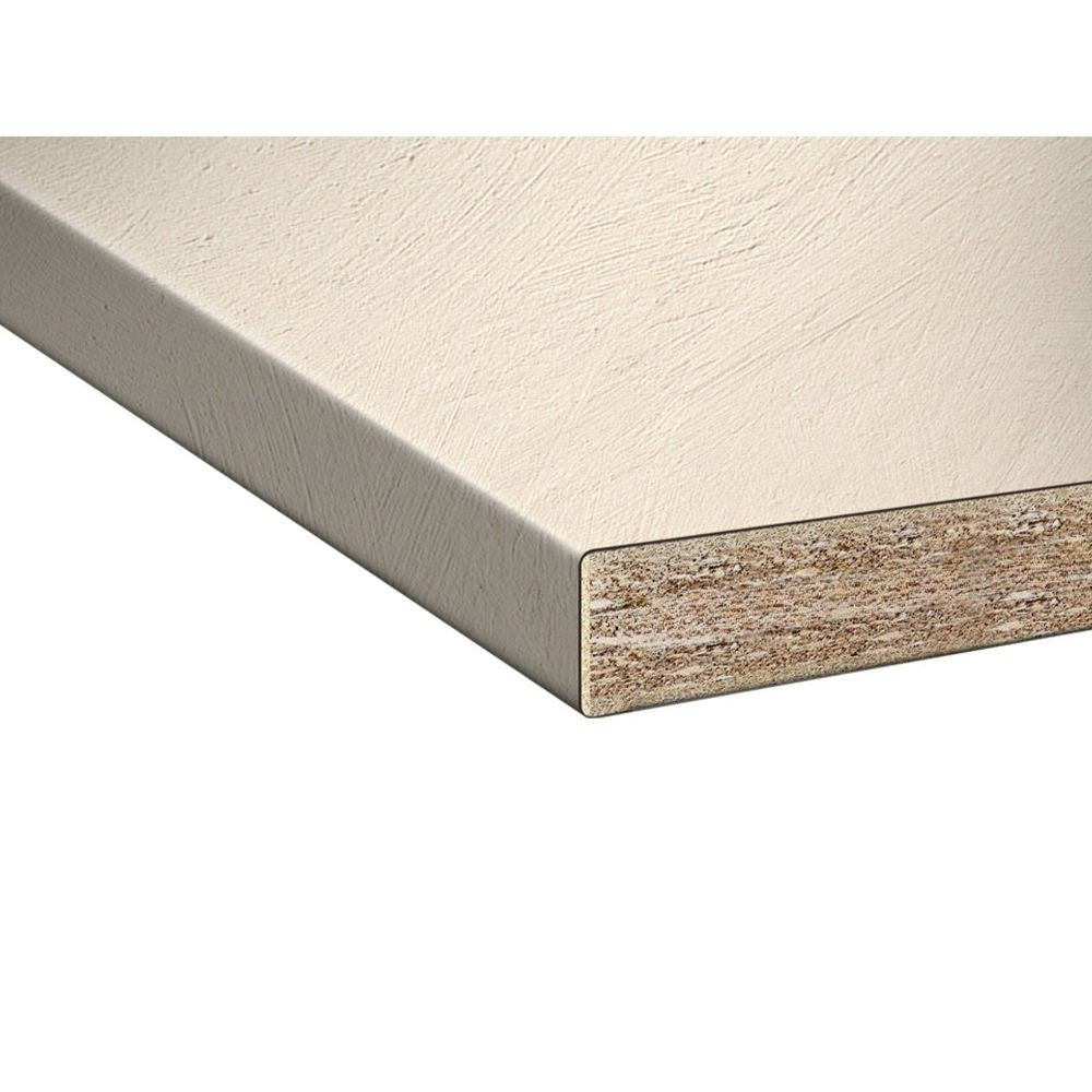 top bordato per cucina beige cemento 220 cm., dettaglio della superficie in legno, laminato o pietra