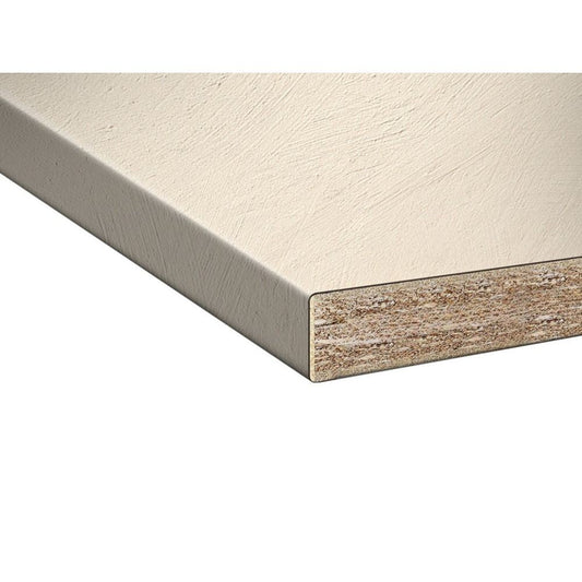 top bordato per cucina beige cemento 220 cm., dettaglio della superficie in legno, laminato o pietra
