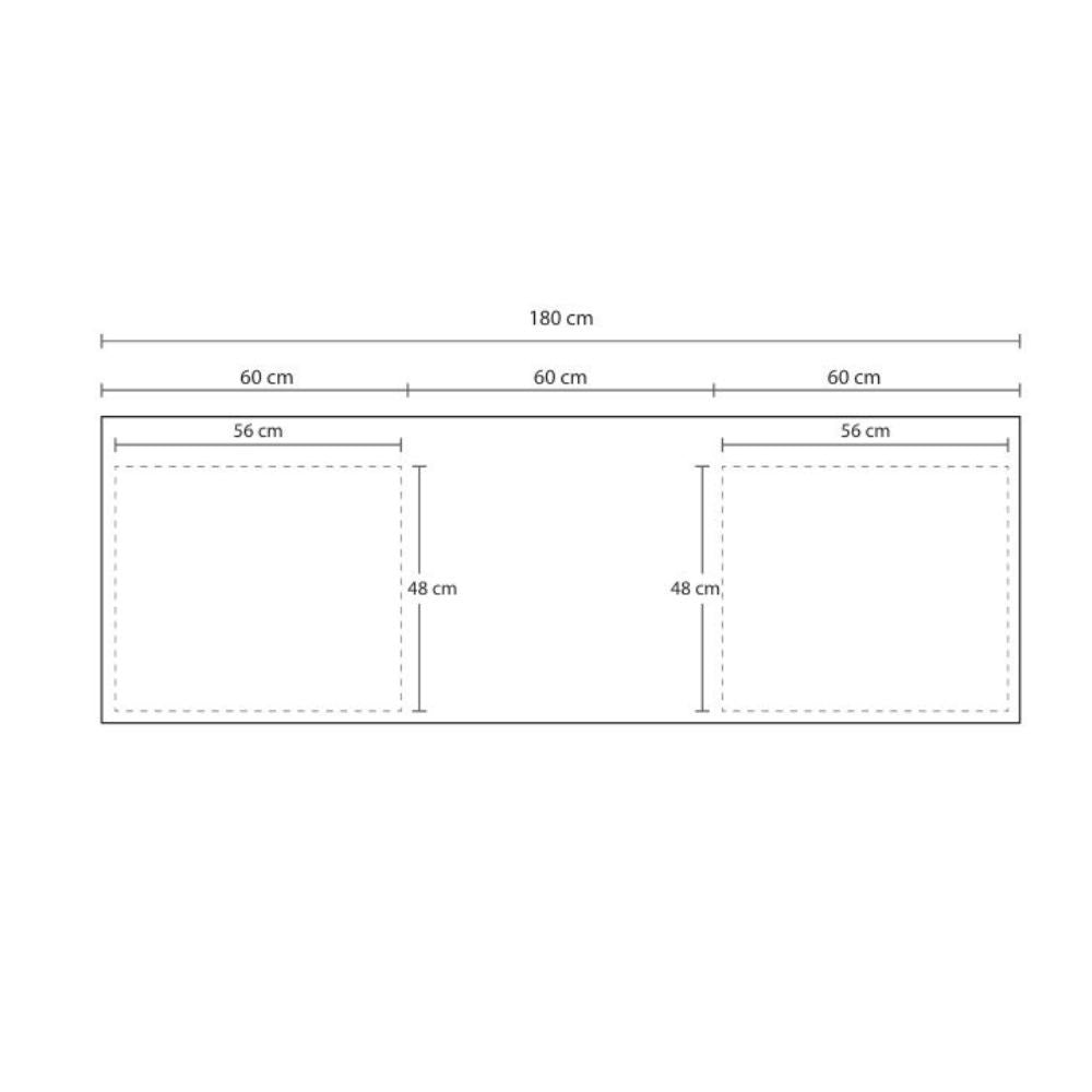 top bordato per cucina forato reversibile 180 colore bianco, vista ambientata in cucina moderna o classica