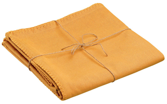 tovaglia riciclata delia girasole, colore girasole, taglia 170 x 300. realizzata in 80% cotone riciclato 20% poliestere, perfetta per un’arredamento tavola raffinato e duraturo