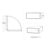 curva orizzontale rettangolare 90 gradi per cappe bvco229, elemento per impianto di aspirazione cucina