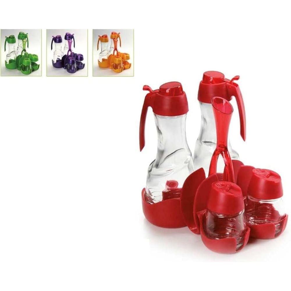 oliera menage in 4 pezzi, accessori utili per cucinare ogni giorno