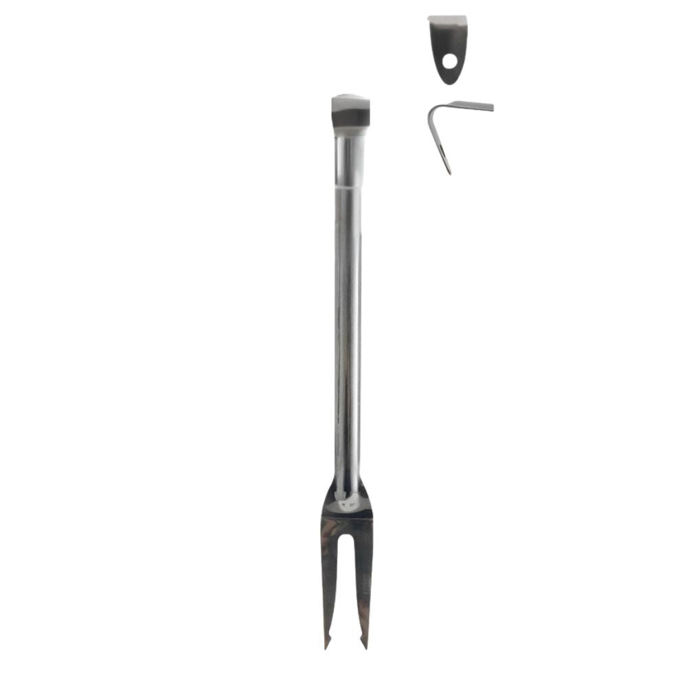 forchettone uncino da cucina, utensili da cucina visti frontalmente