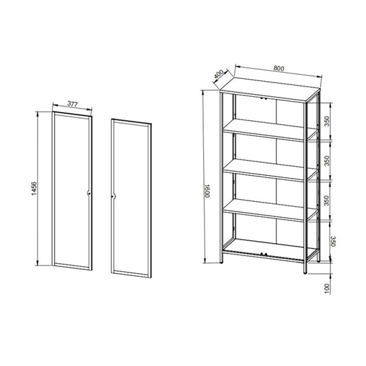 vetrina milton 52a in acciaio laminato con 2 ante vetro temperato ondulato colore verde menta, complemento d’arredo che unisce estetica e praticità