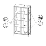 vetrina milton 52a in acciaio laminato con 2 ante vetro temperato ondulato colore verde menta, ambientazione d’arredo con il prodotto protagonista