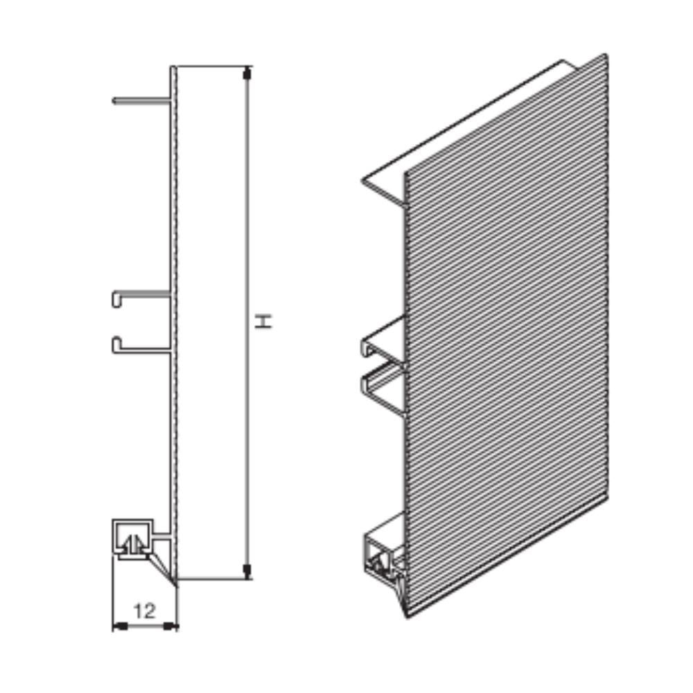 zoccolo alluminio 1000 righe h10 barra da 4 mt zocc100h10all, elemento di finitura per basi cucina