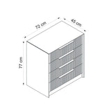Cassettiera Kale 4 cassetti incassati effetto cannettato colore antracite