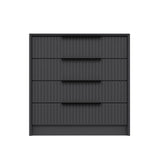 Cassettiera Kale 4 cassetti incassati effetto cannettato colore antracite